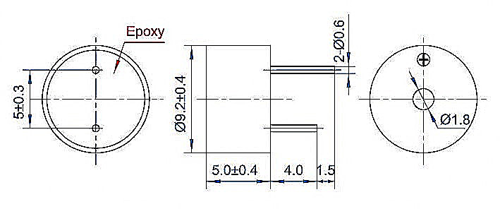 9*5mm 5v game buzzer