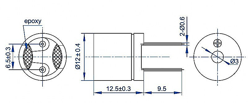 12*13mm 3v 5v passive magnetic alarm buzzer