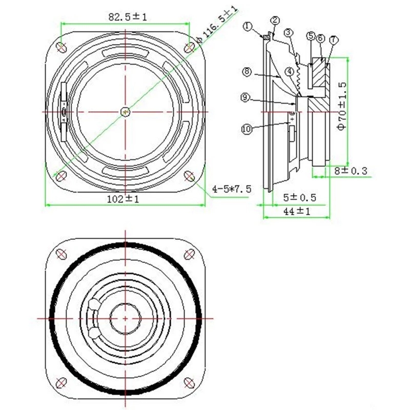 Altoparlante multimediale full range da 4 pollici 4 ohm 15 watt