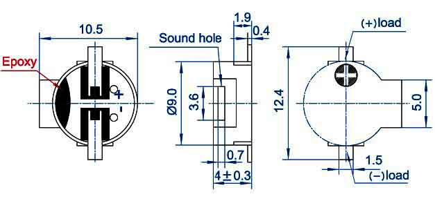 9*4mm 3v smd magnetic gps buzzer