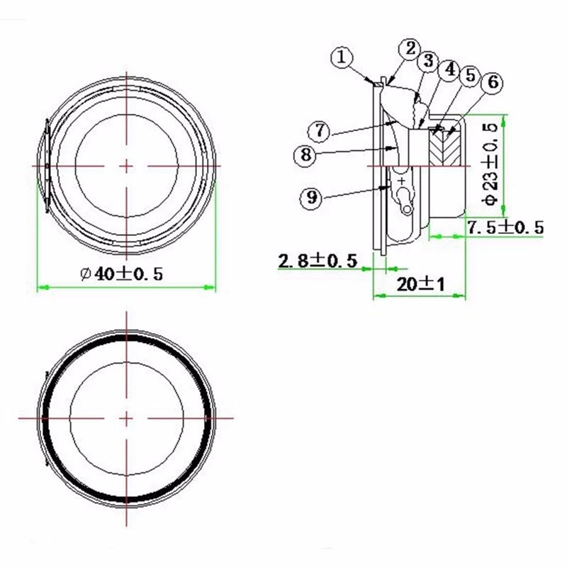 1,5 Zoll 4OHM 5W Mikro-Multimedia-Lautsprecherteile 