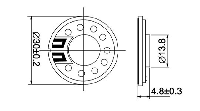 30mm 4 ohm 0.5 watt mylar speaker