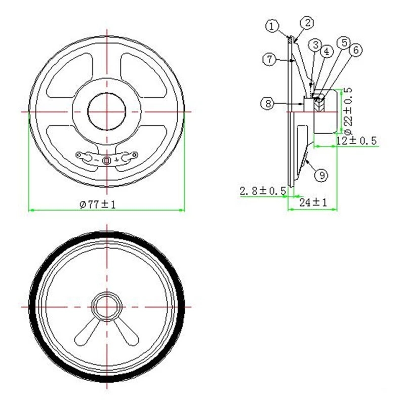 3-calowy głośnik multimedialny 78 mm, 15 W i 8 om&oacute;w 