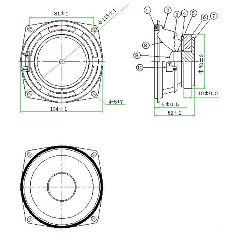 4인치 8ohm 10w 풀레인지 스피커 