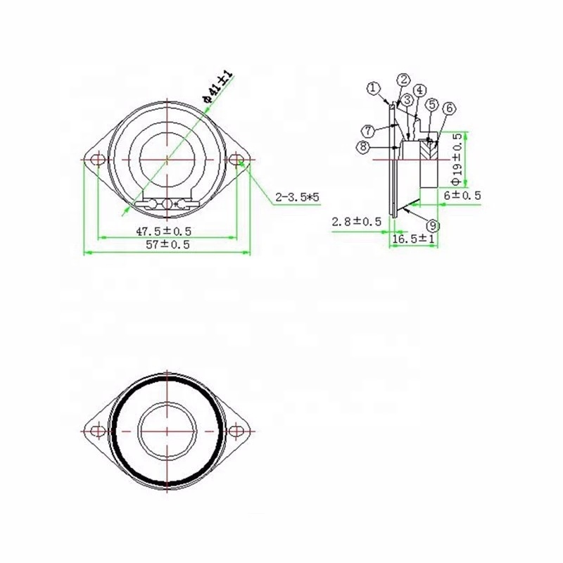1,5-Zoll-40-mm-Audio-Lautsprechereinheit IP68-Lautsprecherteile