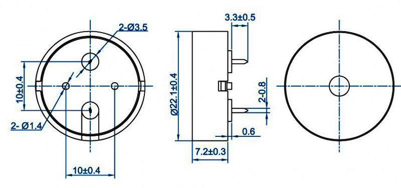 22mm*7mm 9V 12V 24V 90dB spring pin piezo buzzer